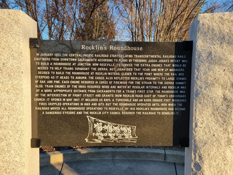 Rocklin's Roundhouse Marker image. Click for full size.