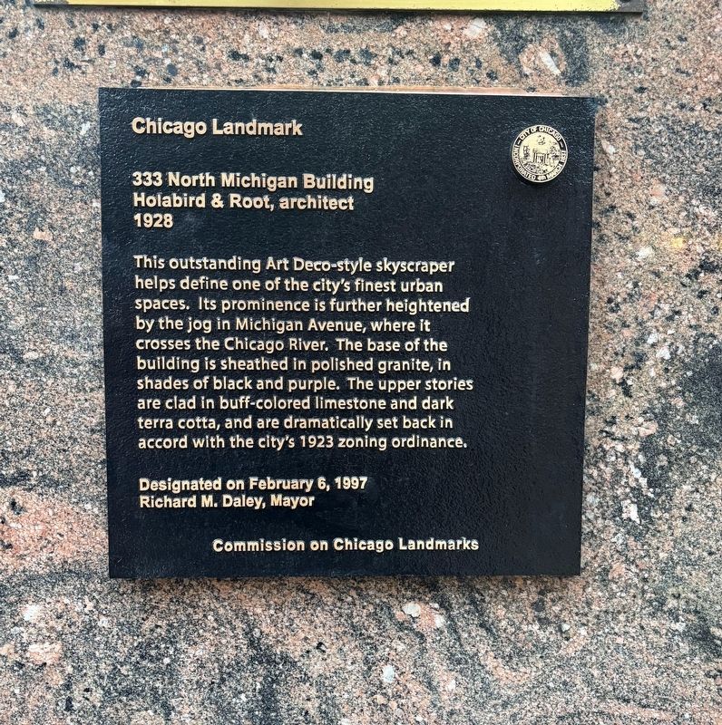 333 North Michigan Avenue Building Marker image. Click for full size.