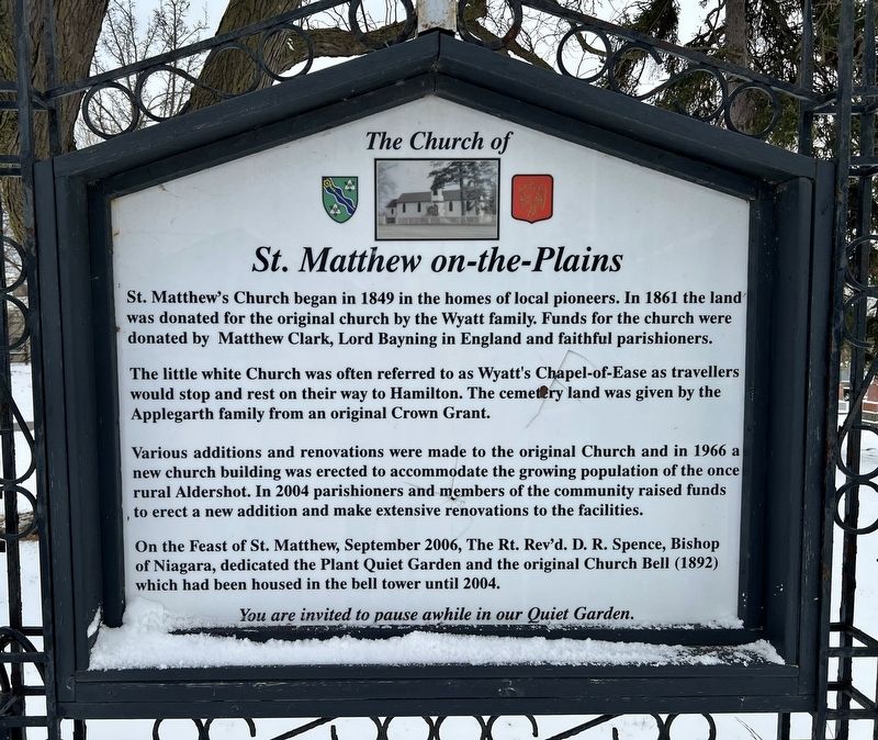 The Church of St. Matthew on-the-Plains Marker image. Click for full size.