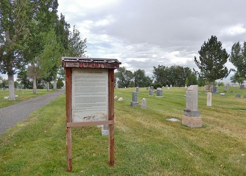 Delta Bank Robbery Marker. Click for full size. Delta Bank Robbery Marker image. Click for full size.