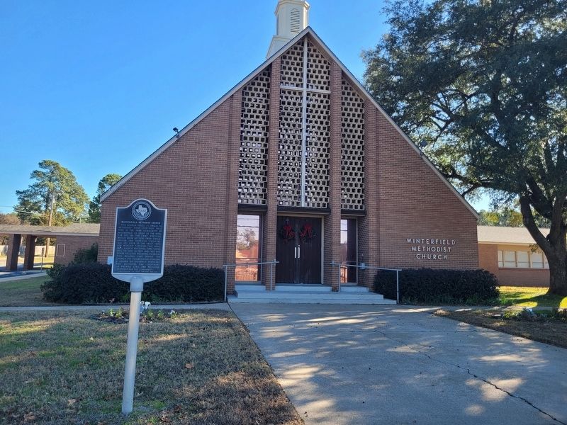 Winterfield Methodist Church and Marker. Click for full size. Winterfield Methodist Church and Marker image. Click for full size.
