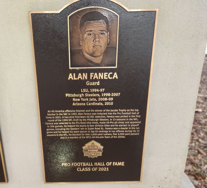 Alan Faneca Marker. Click for full size. Alan Faneca Marker image. Click for full size.