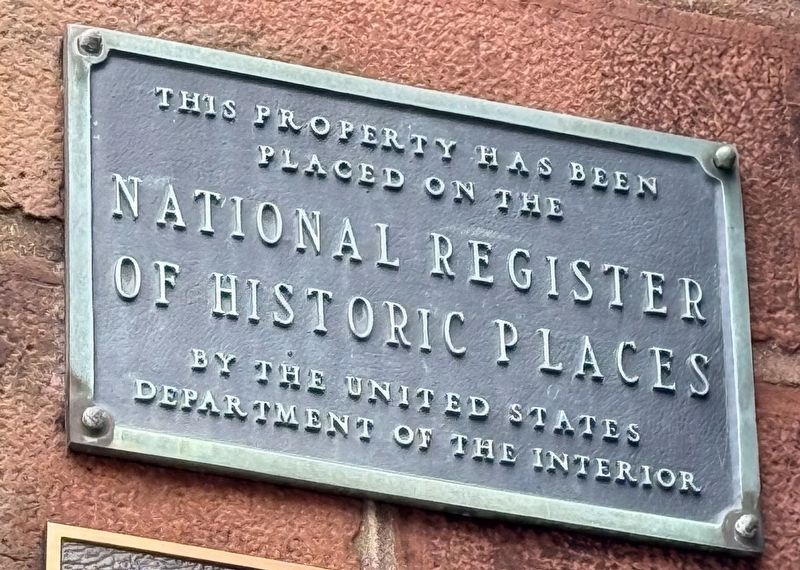 National Register of Historic Places plaque on the church building image. Click for full size.
