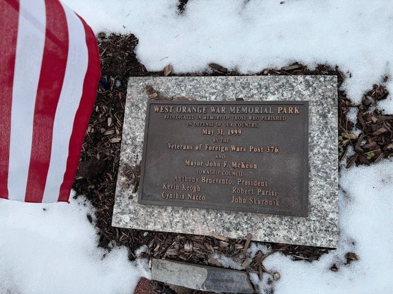 West Orange War Memorial Park Dedication. Click for full size. West Orange War Memorial Park Dedication image. Click for full size.
