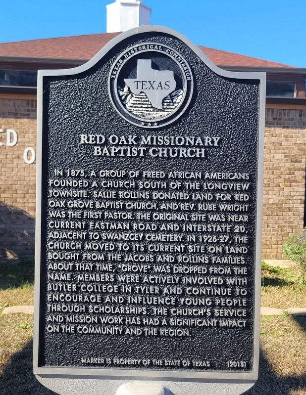 Red Oak Missionary Baptist Church Marker image. Click for full size.