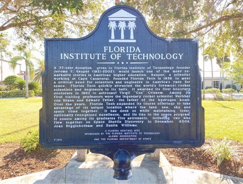 Florida Institute of Technology Marker image. Click for full size.