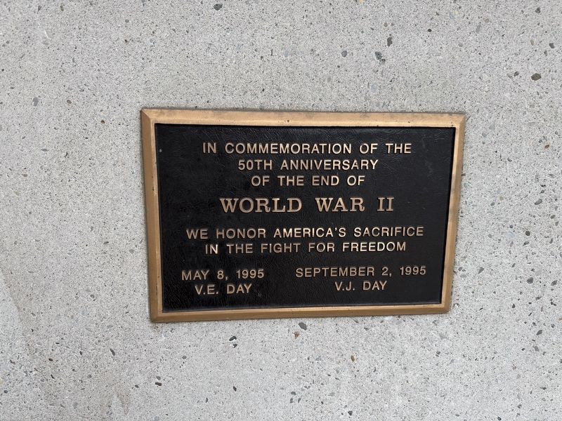 End of World War II plaque. Click for full size. End of World War II plaque image. Click for full size.