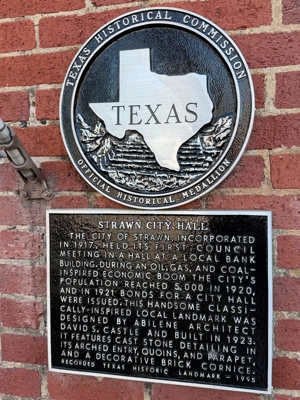 Strawn City Hall Marker. Click for full size. Strawn City Hall Marker image. Click for full size.