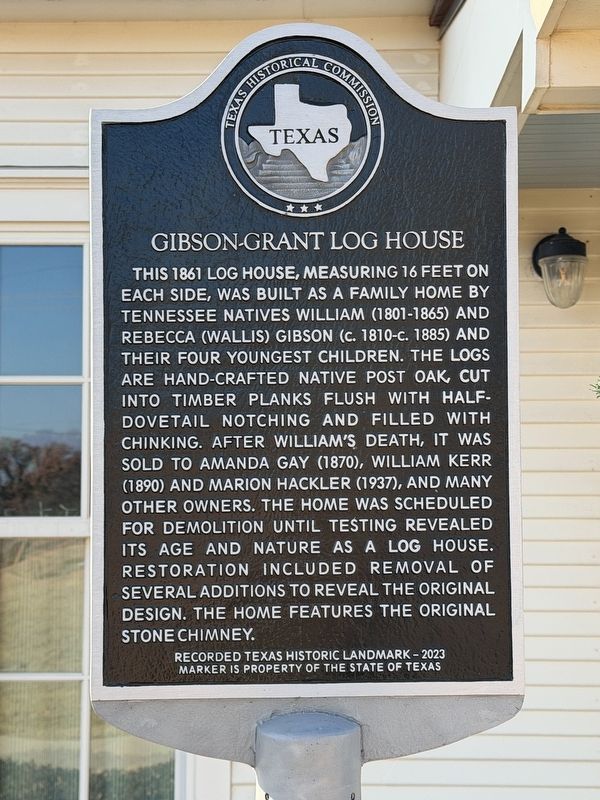 Gibson-Grant Log House Marker. Click for full size. Gibson-Grant Log House Marker image. Click for full size.
