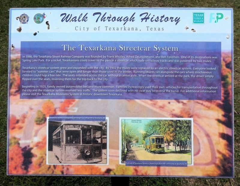 The Texarkana Streetcar System Marker image. Click for full size.