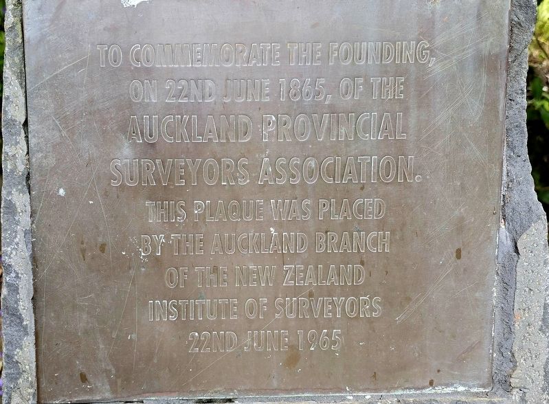 Auckland Provincial Surveyors Association Marker. Click for full size. Auckland Provincial Surveyors Association Marker image. Click for full size.
