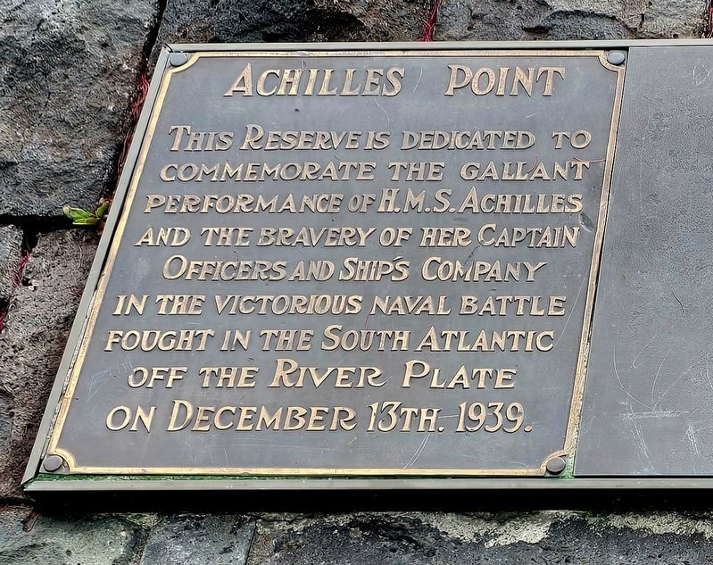 HMS Achilles Marker image. Click for full size.
