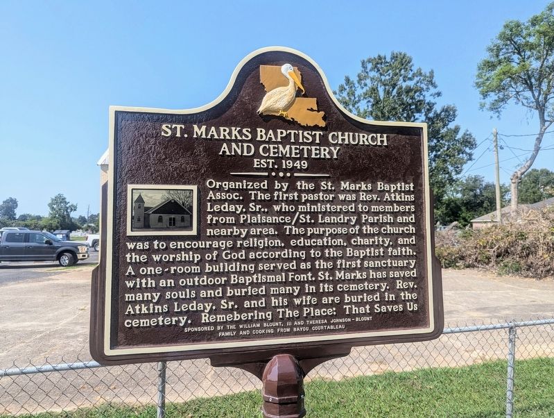 St. Marks Baptist Church and Cemetery Marker image. Click for full size.