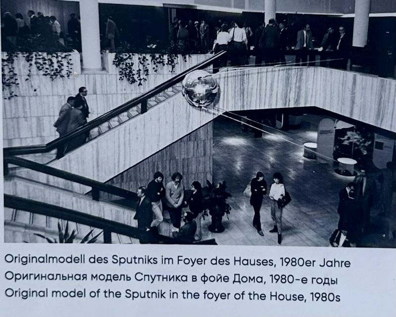 Marker photo: original model of Sputnik satellite at the Russian House image. Click for full size.