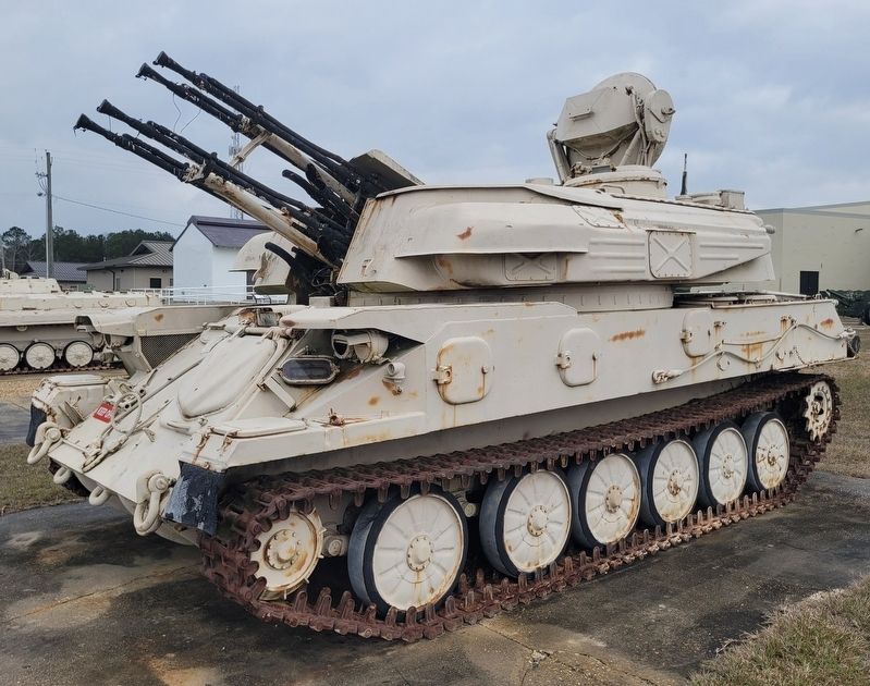 Closeup view of the ZSU 23-4 <i>Shilka</i> Self-Propelled Anti-Aircraft Gun. Click for full size. Closeup view of the ZSU 23-4 <i>Shilka</i> Self-Propelled Anti-Aircraft Gun image. Click for full size.