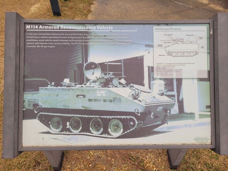 M114 Armored Reconnaissance Vehicle Marker. Click for full size. M114 Armored Reconnaissance Vehicle Marker image. Click for full size.