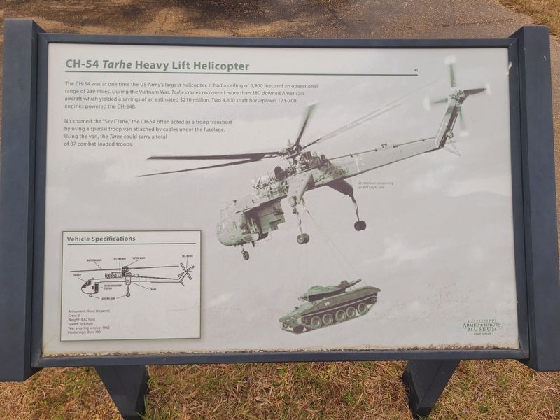 CH-54 <i>Tarhe</i> Heavy Lift Helicopter Marker. Click for full size. CH-54 <i>Tarhe</i> Heavy Lift Helicopter Marker image. Click for full size.