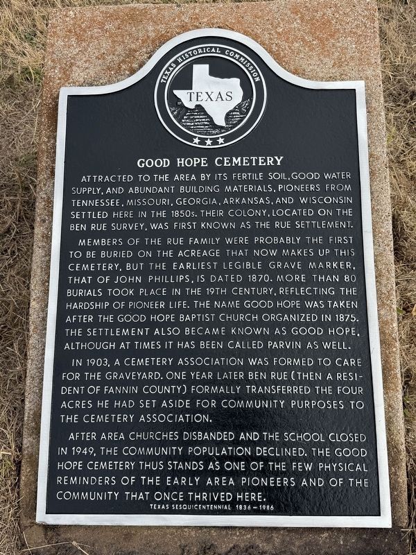 Good Hope Cemetery Marker image. Click for full size.