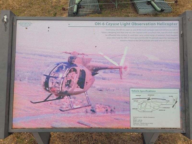 OH-6 <i>Cayuse</i> Light Observation Helicopter Marker. Click for full size. OH-6 <i>Cayuse</i> Light Observation Helicopter Marker image. Click for full size.