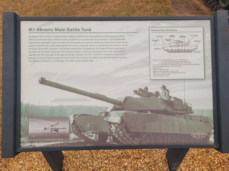 M1 <i>Abrams</i> Main Battle Tank Marker. Click for full size. M1 <i>Abrams</i> Main Battle Tank Marker image. Click for full size.
