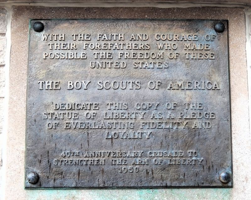 Replica of the Statue of Liberty Marker. Click for full size. Replica of the Statue of Liberty Marker image. Click for full size.
