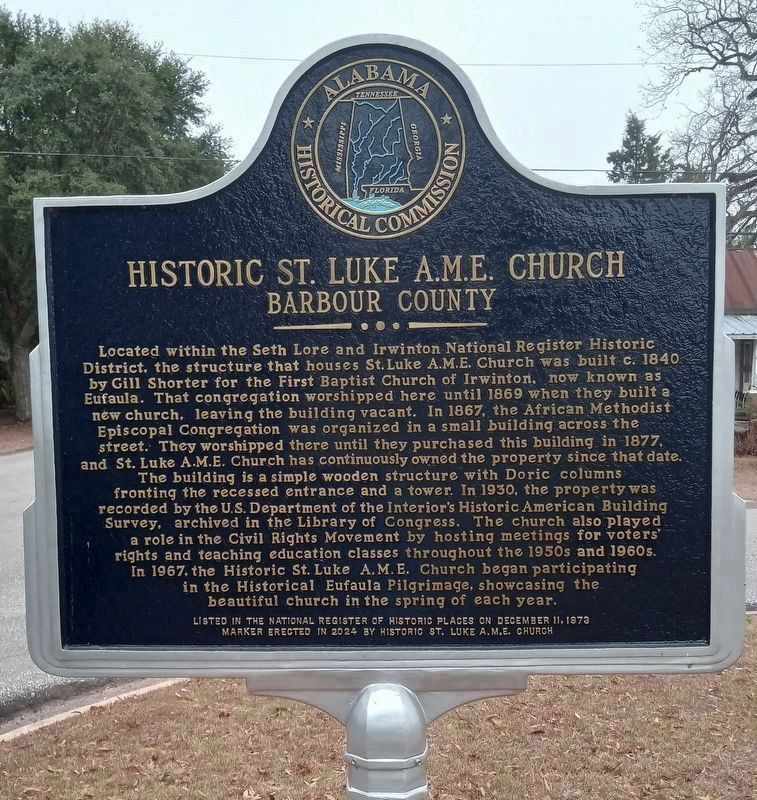 Historic St. Luke A.M.E. Church Marker image. Click for full size.