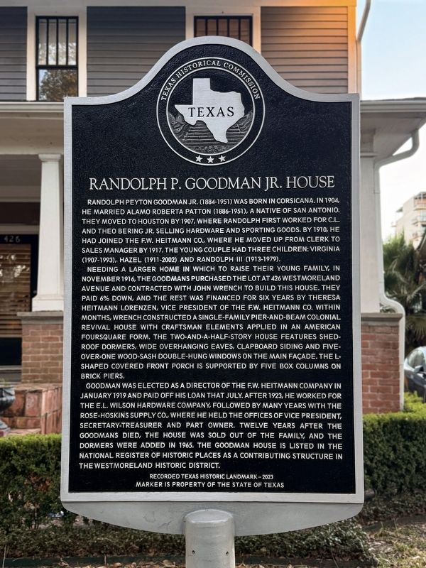 Randolph P. Goodman Jr. House Marker image. Click for full size.
