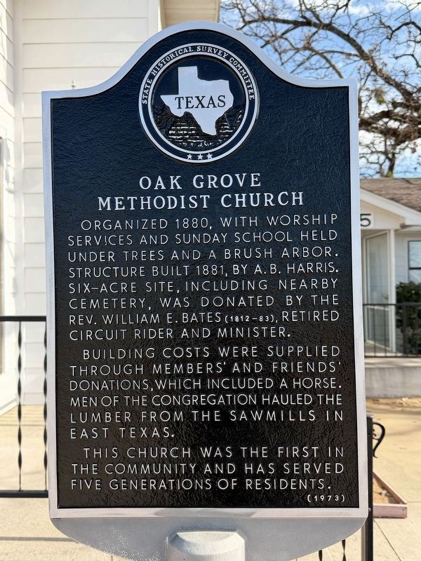 Oak Grove Methodist Church Marker image. Click for full size.