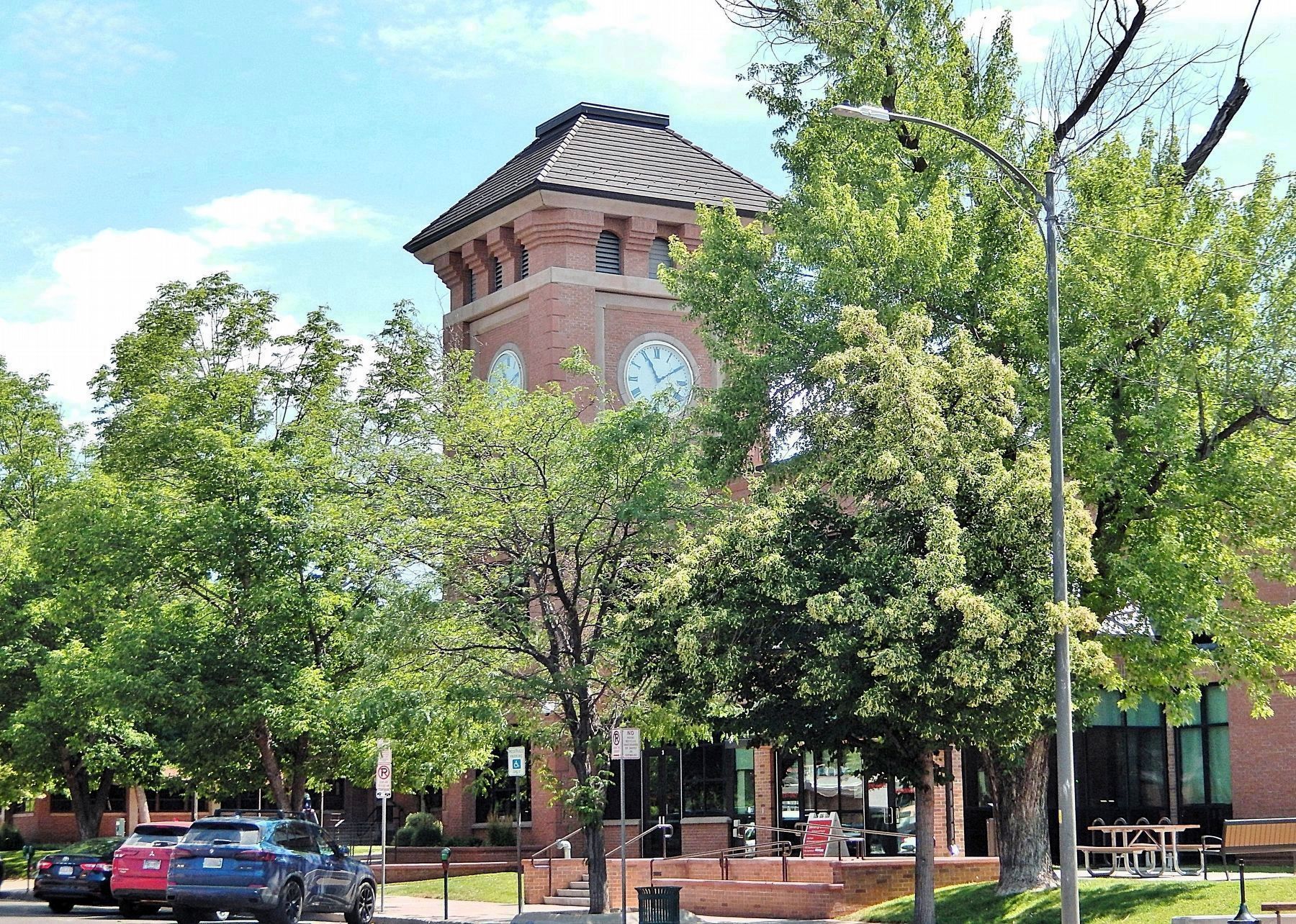 La Plata County Courthouse Entrance & Clock Tower. Click for full size. La Plata County Courthouse Entrance & Clock Tower image. Click for full size.