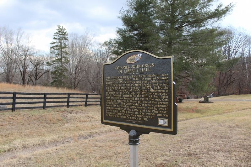 Col. John Green of Liberty Hall Marker. Click for full size. Col. John Green of Liberty Hall Marker image. Click for full size.
