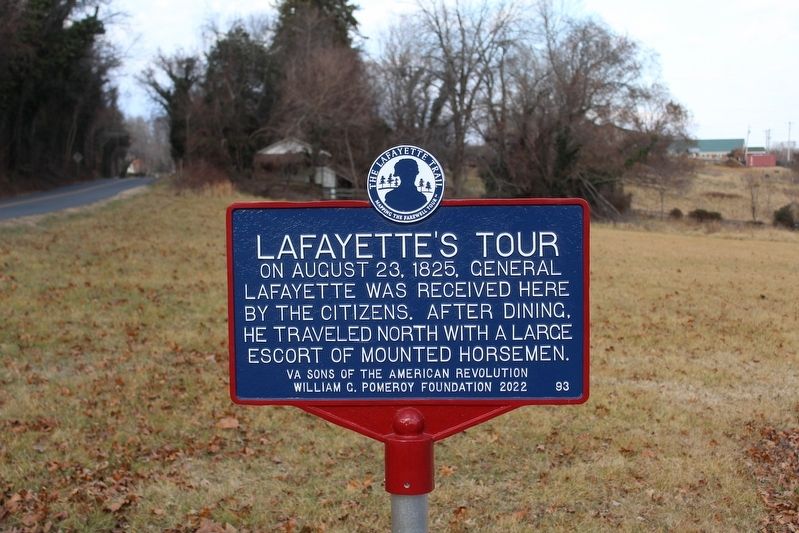 Lafayette's Tour Marker. Click for full size. Lafayette's Tour Marker image. Click for full size.