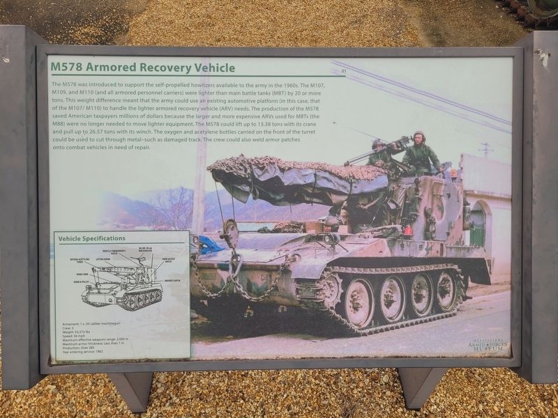 M578 Armored Recovery Vehicle Marker. Click for full size. M578 Armored Recovery Vehicle Marker image. Click for full size.