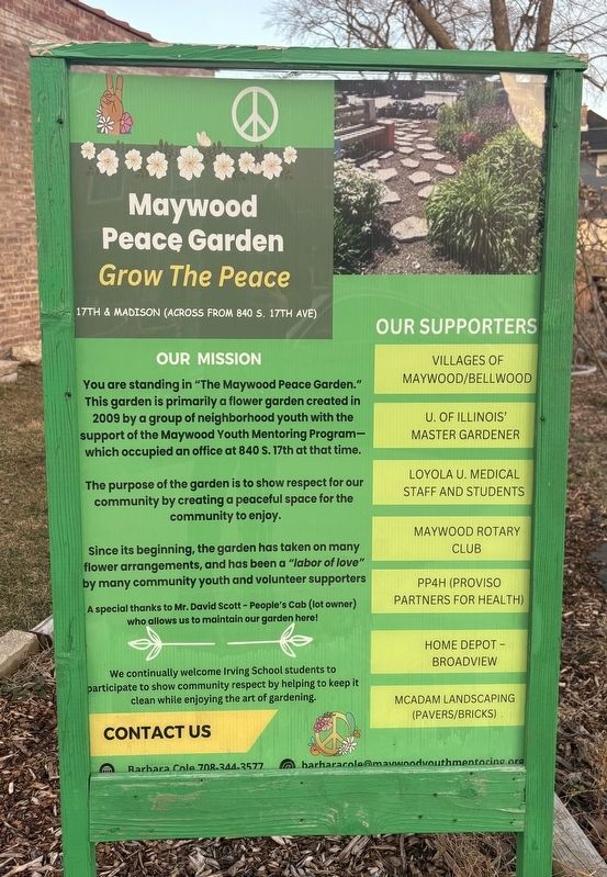 Maywood Peace Garden Marker image. Click for full size.