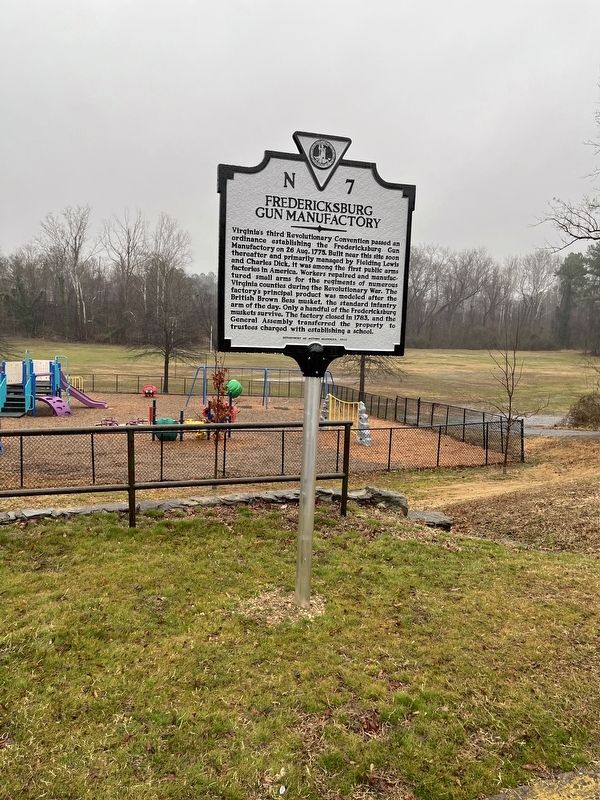 Fredericksburg Gun Manufactory Marker. Click for full size. Fredericksburg Gun Manufactory Marker image. Click for full size.