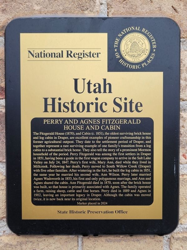 Perry and Agnes Fitzgerald House and Cabin Marker. Click for full size. Perry and Agnes Fitzgerald House and Cabin Marker image. Click for full size.