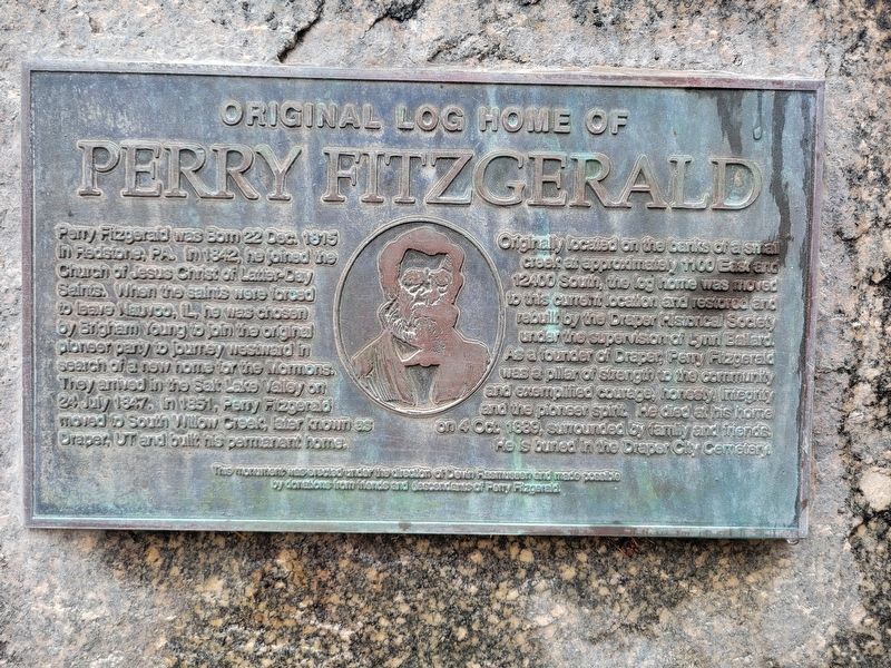 Original Log Home of Perry Fitzgerald Marker. Click for full size. Original Log Home of Perry Fitzgerald Marker image. Click for full size.