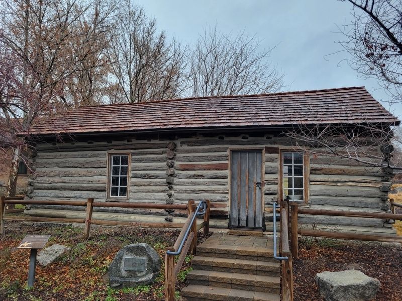 Original Log Home of Perry Fitzgerald Marker. Click for full size. Original Log Home of Perry Fitzgerald Marker image. Click for full size.