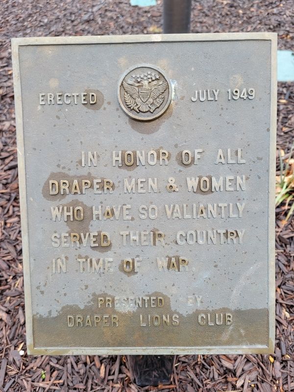 Draper Veteran's War Memorial image. Click for full size.
