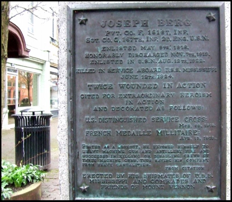 Joseph Berg Marker. Click for full size. Joseph Berg Marker image. Click for full size.
