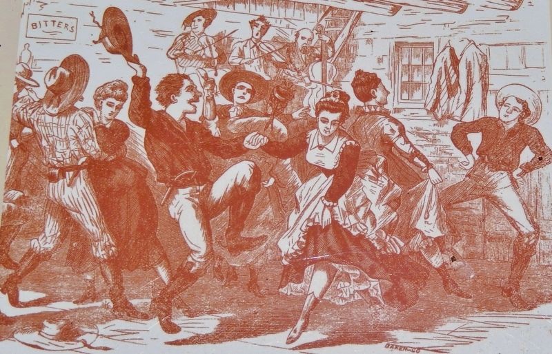 Marker detail: Dance Hall Etching image. Click for full size.