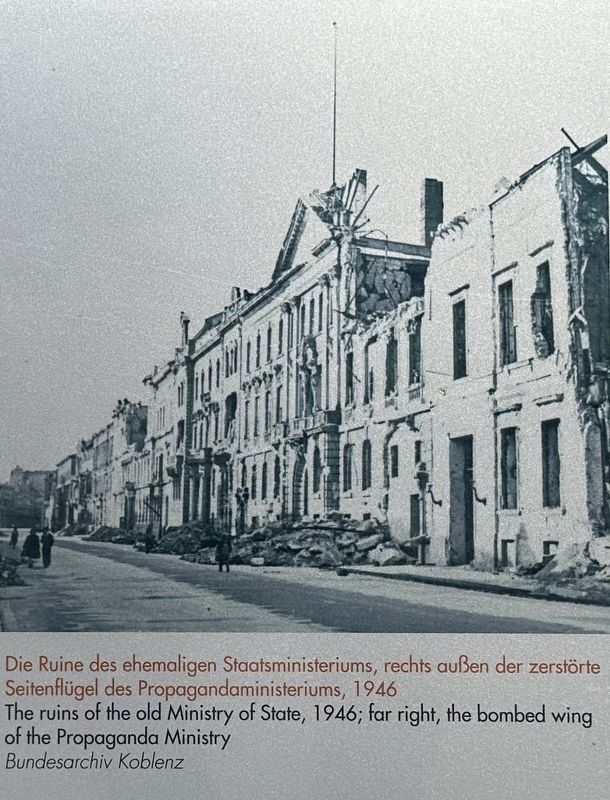 Marker photo: The ruins of the old Ministry of State image. Click for full size.