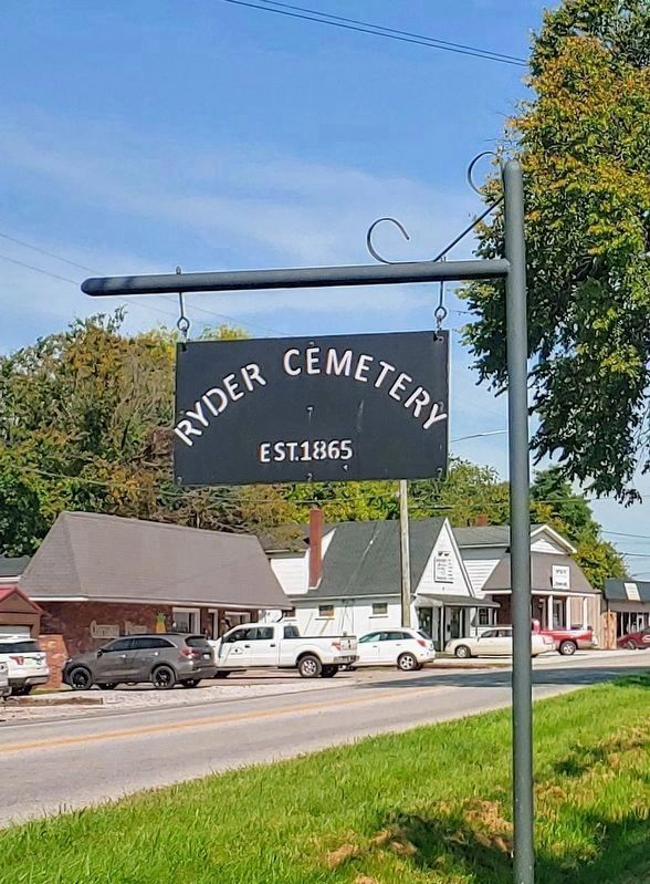 Sign: Ryder Cemetery Est. 1865. Click for full size. Sign: Ryder Cemetery Est. 1865 image. Click for full size.