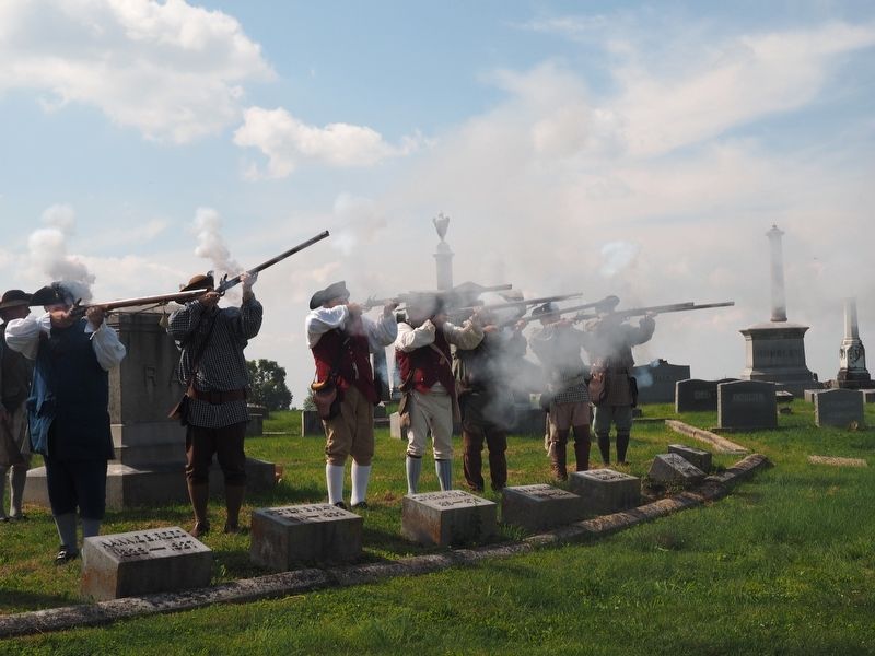 Firing muskets at the dedication. Click for full size. Firing muskets at the dedication image. Click for full size.