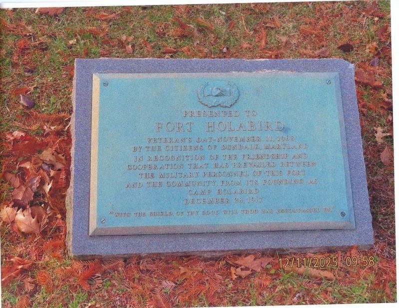 Fort Holabird Marker. Click for full size. Fort Holabird Marker image. Click for full size.