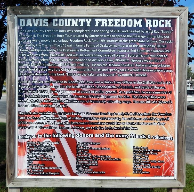 Davis County Freedom Rock Marker. Click for full size. Davis County Freedom Rock Marker image. Click for full size.