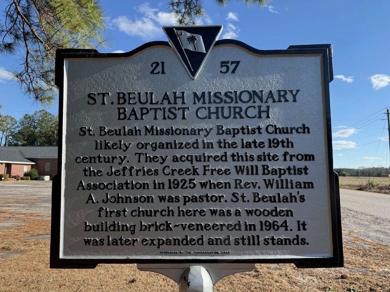 St. Beulah Missionary Baptist Church Marker image. Click for full size.