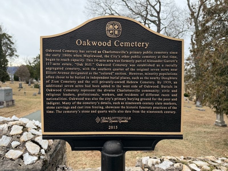 Oakwood Cemetery Marker image. Click for full size.