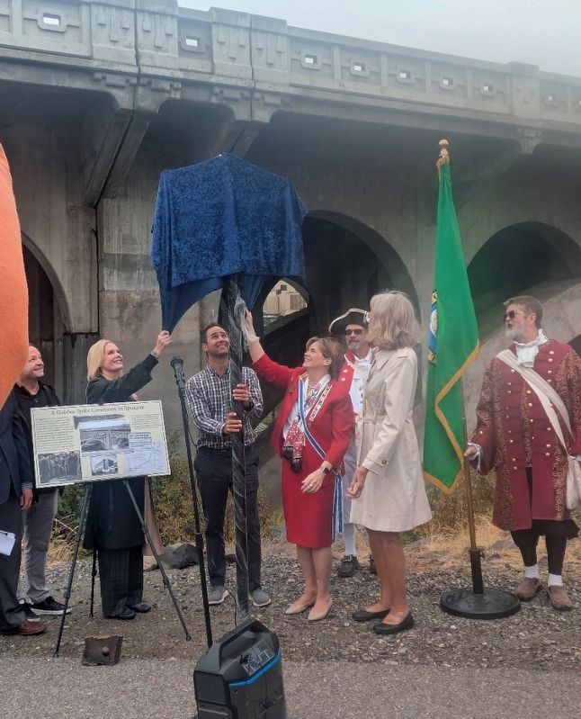 Golden Spike Marker unveiling image. Click for full size.