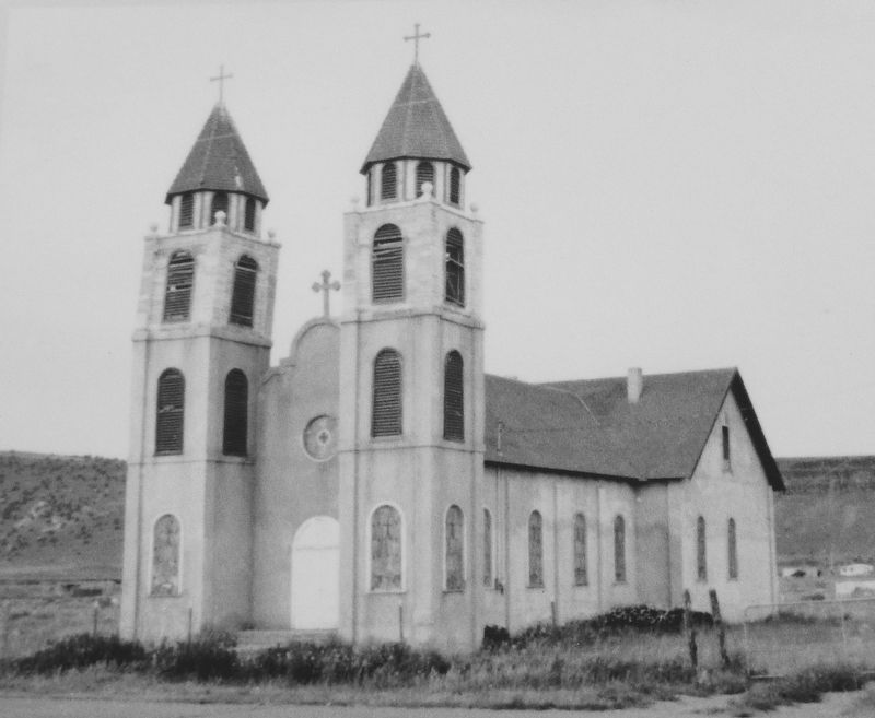 Marker detail: San Isidro Catholic Church in 1973 before it burned image. Click for full size.