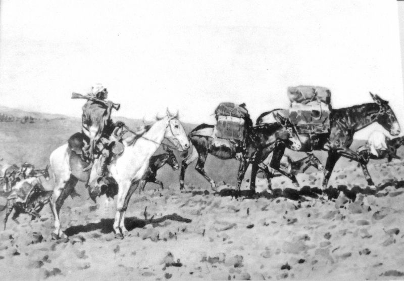 Marker detail: Mule Pack Caravan image. Click for full size.
